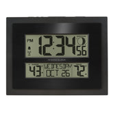 La Crosse Technology front display showing time temperature and moon phase for easy planning