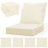 L'AGRATY front view of ivory cushion set showing neat fit and neutral style