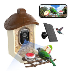 Lagriner front view showing feeder and camera, clear viewing for birdwatching