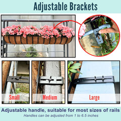 LáLáGreen metal bracket and included hardware demonstrating secure railing attachment