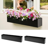 LáLáGreen front view long planter showing sleek black finish and modern benefit