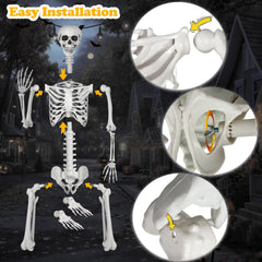 LaLamona skeleton hanging from tree for elevated airborne spooky effect