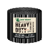 Land Guard front view of glossy black 6-inch corrugated garden edging showing roll and finish