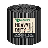 Land Guard front view of glossy black corrugated metal edging showing clean modern look and containment benefit