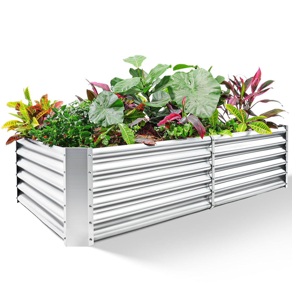Land Guard front view showing full galvanized raised bed and large planting area