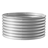 Land Guard front view of round galvanized planter showing durable build and neat finish