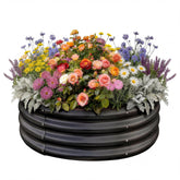 Land Guard front view of galvanized round bed showing durable containment