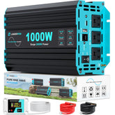 LANDERPOW inverter front panel showing outlets and controls for easy access