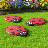 Landical ladybug stepping stones front view showing bright design and curb appeal