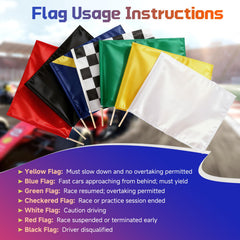 Lanmun flags displayed at a racetrack demonstrating quick identification and practical use