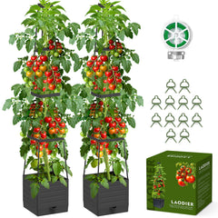 Laodier front view assembled planters showing vertical support and space-saving benefit