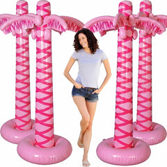 LaRandom palm trees front display showing bright pink tropical decor