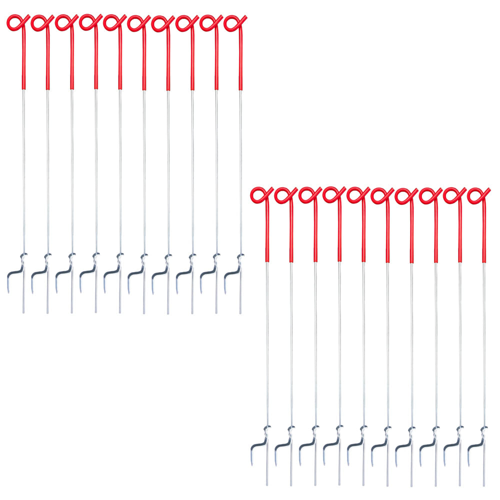 LARNORJE 20-pack front view showing red step-in posts and packaging benefits visibility