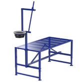 Larrik front view full stand showing sturdy frame and stable platform benefit