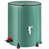 Laspeiraux front view of expanded rain barrel showing capacity and stability