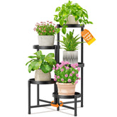 LASZOLA front view of 5-tier plant stand showing vertical display and space saving
