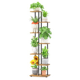 LASZOLA front view tall plant stand, compact corner display benefit