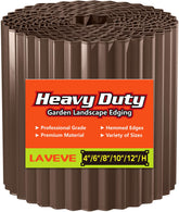 LAVEVE front view of 12x20ft corrugated metal edging showing clean border benefit