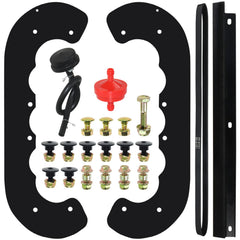 Lawneagle front assembly kit showing paddles scraper belt and hardware, clarity for buyers