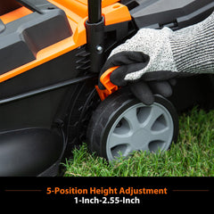 LawnMaster battery mounted on tool demonstrating cordless convenience