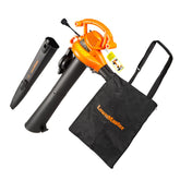 LawnMaster BV1210 front profile showing compact blower for easy storage