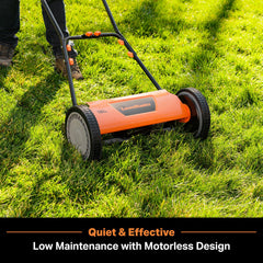 LawnMaster closeup of five steel blades highlighting precise scissor-like cut