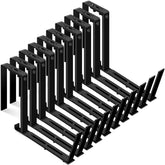 Layhit front view of ten black brackets showing kit and hardware for easy multi-planter setup