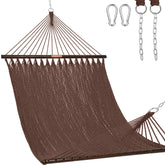 Lazy Daze front view of double Caribbean rope hammock showing roomy bed benefit