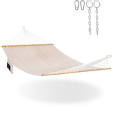 Lazy Daze double hammock front view showing open bed and spreader bar for comfortable lounging