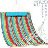 Lazy Daze front view of double quilted hammock showing roomy bed and comfort