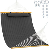Lazy Daze front view of full two-person hammock showing roomy bed and spreader bar benefit
