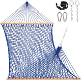 Lazy Daze front view of full double hammock showing roomy cotton bed benefit