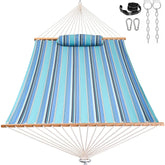 Lazy Daze front view hammock showing full 12 ft setup and inviting lounge benefit