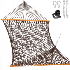 Lazy Daze front view hammock showing full bed and spreader bar for comfortable lounging