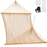 Lazy Daze front view of double hammock showing roomy bed and spreader bar, ideal comfort