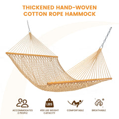 Lazy Daze hammock hanging on a 13 ft stand outdoors, illustrating proper fit and relaxation