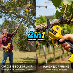 LDDEFOA handheld pruner close-up showing ergonomic grip for reduced hand fatigue