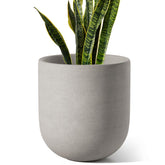 LE TAUCI front view of 10-inch ceramic pot showing neutral gray finish and balance