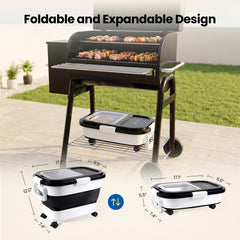 Leafory handles and wheels detail for easy transport and mobility