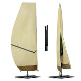 Lebouri cover on umbrella front view showing full protection benefit