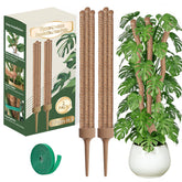 LECAMEBOR front view showing 30in triple moss poles and compact base for sturdy support