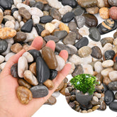 Lechloris front-of-bag showing 20 lb polished river rocks and clear packaging benefit