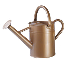 Lechloris front view gold watering can showing elegant design and durable finish