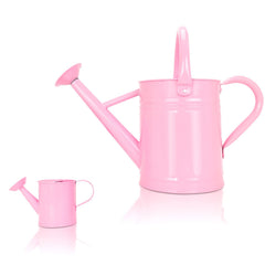 Lechloris front view pink watering can showing stylish design and portability benefit