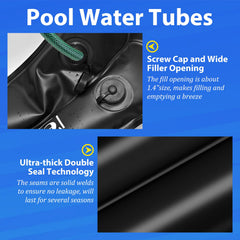 Legigo filled water tube laid along pool edge providing cover stability