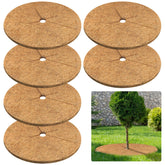 Legigo front view of 24-inch mulch ring package showing neat stack and natural coir benefit