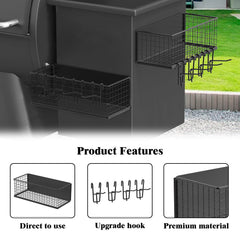 lehorra bin beside tongs and brushes showing size and storage capacity