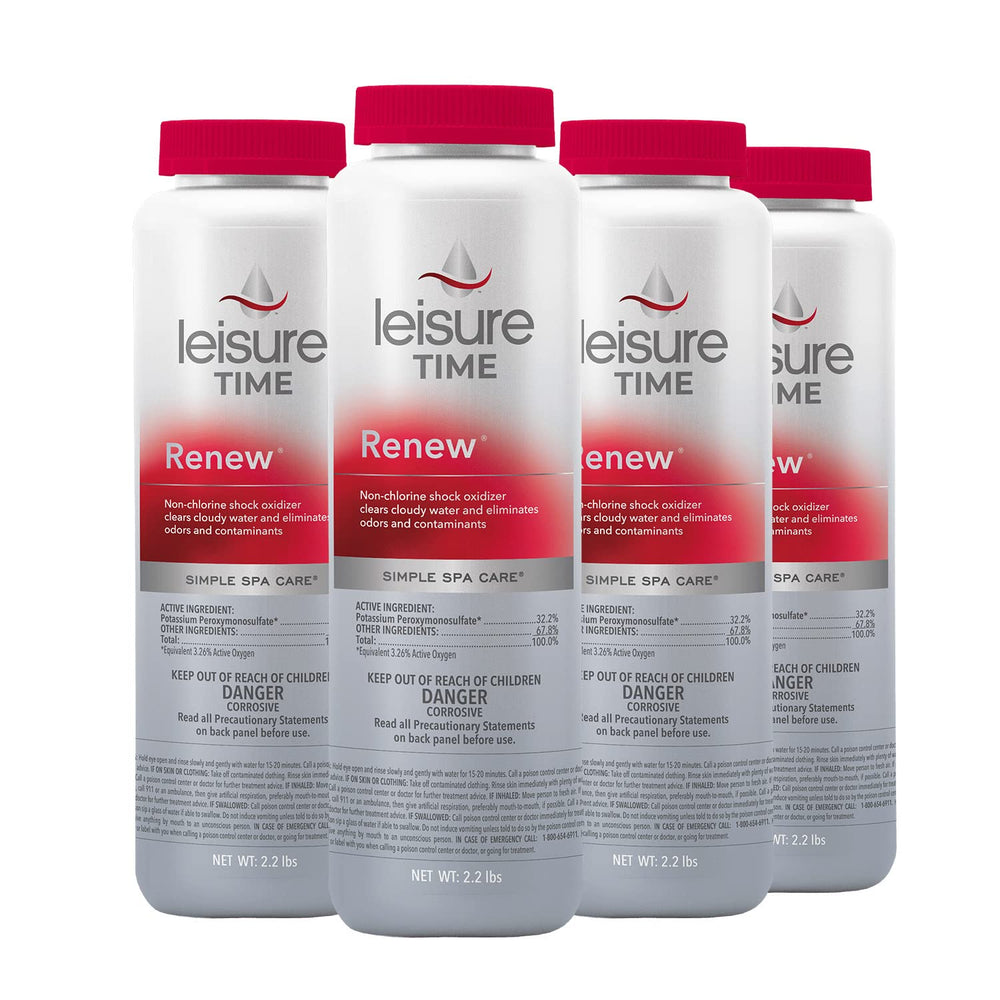 Leisure Time front packaging showing Renew Granular container and benefits