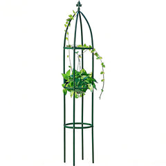 LeJoy Garden front view of 6.3 ft obelisk trellis showing elegant shape and height benefit