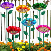 LemonRoad multicolor front view showing six flower bird baths and curb appeal